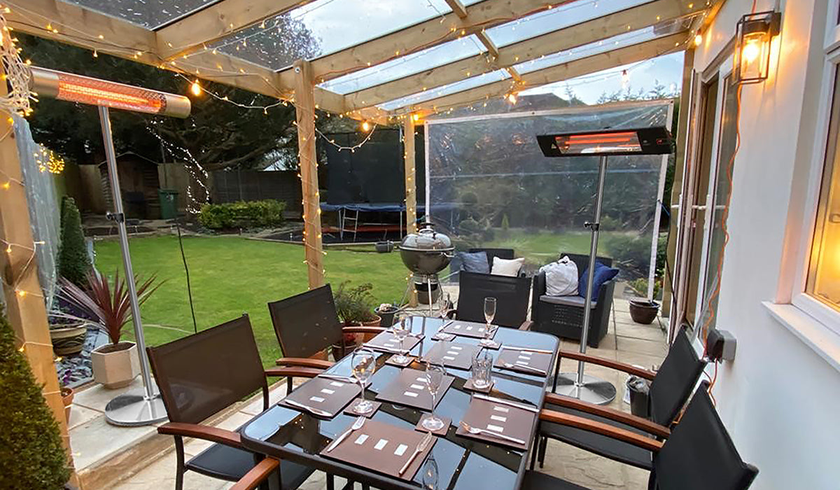 Herschel California Gold 2000W Infrared Patio Heater and Stand