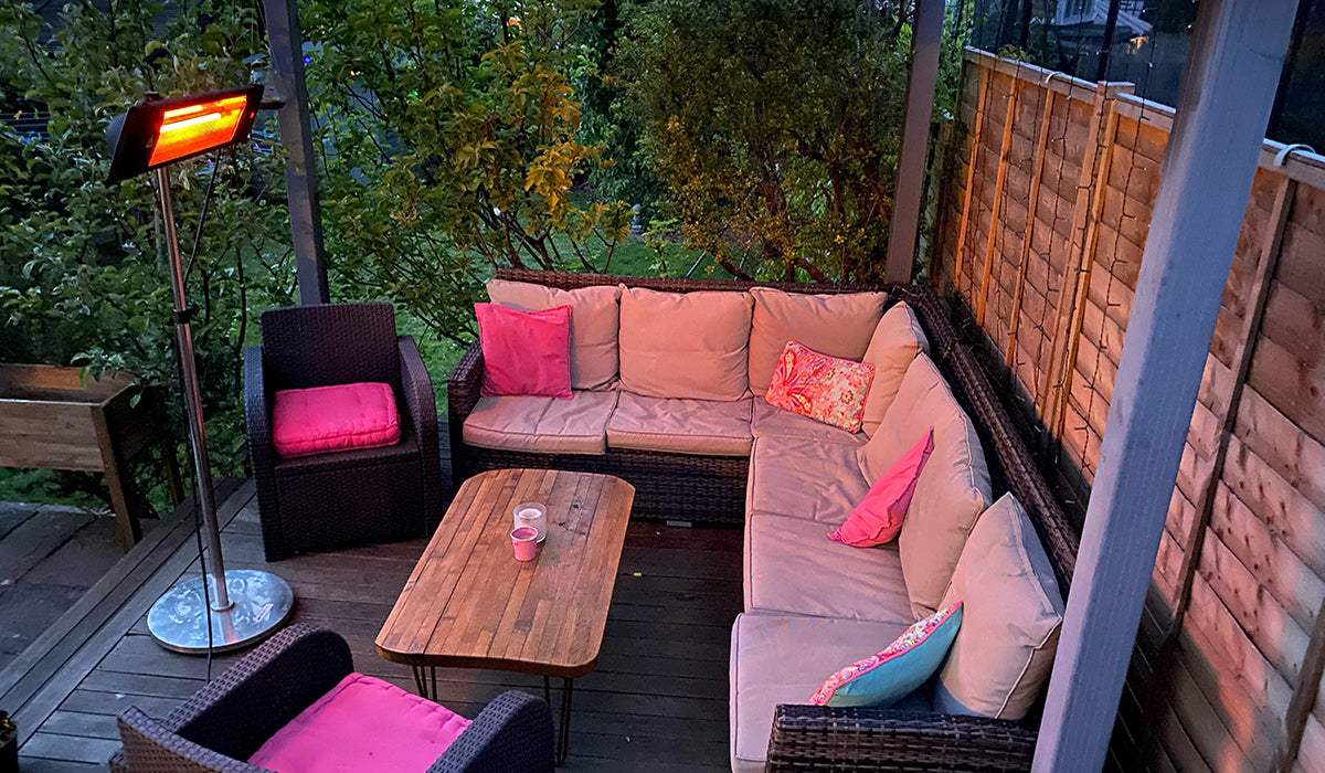 Herschel Colorado 2500W Infrared Patio Heater with Remote and Stand