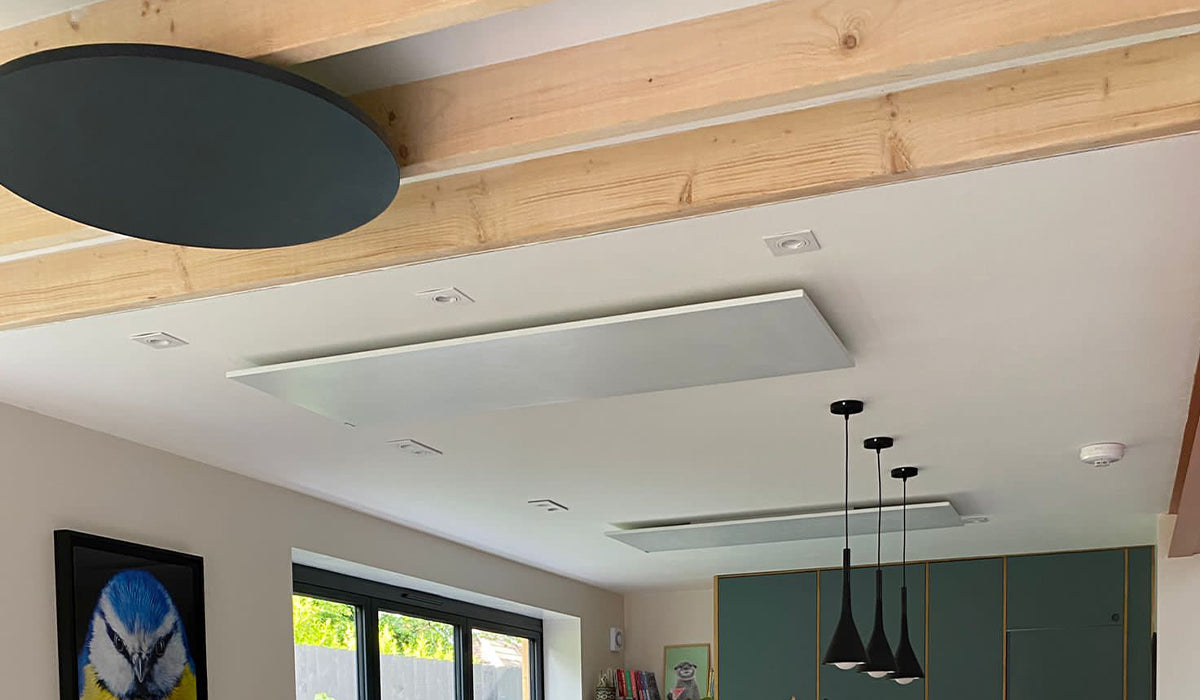 Round-Grey-and-White-Panels-Kitchen-ceiling-heating