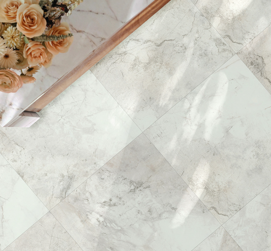 Marble Abbey white  Modern Trendtime 5 Square Tile Mineral texture