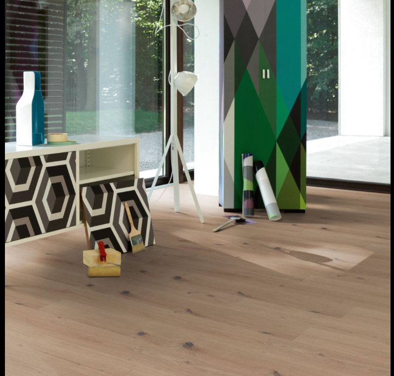 Oak brushed Classic 3060 Wide plank Brushed texture Natural oil white plus