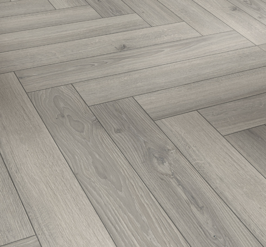 Oak Studioline light-grey-  Townhouse Trendtime 3,  Herringbone,  Natural matt texture