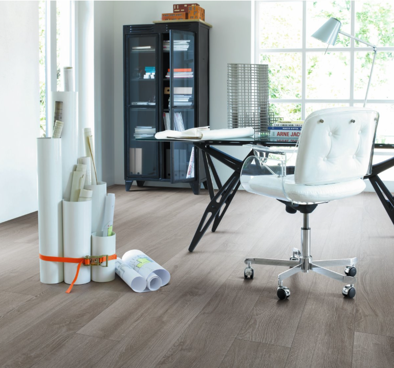 Oak light-grey Modern Basic 400 Wide plank Matt-finish texture