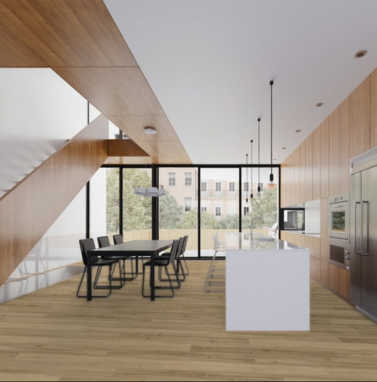 Oak Studioline beige Townhouse Basic 400 Wide plank Natural matt texture