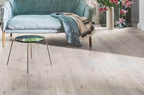 Oak Studioline pearl-white Townhouse Basic 400 Wide plank Natural matt texture