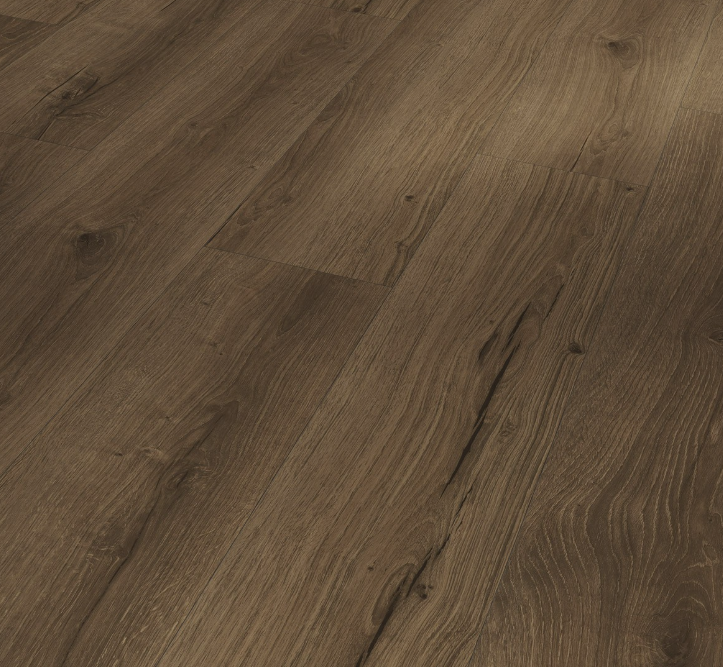 Close-up of a wooden floor with a brown finish