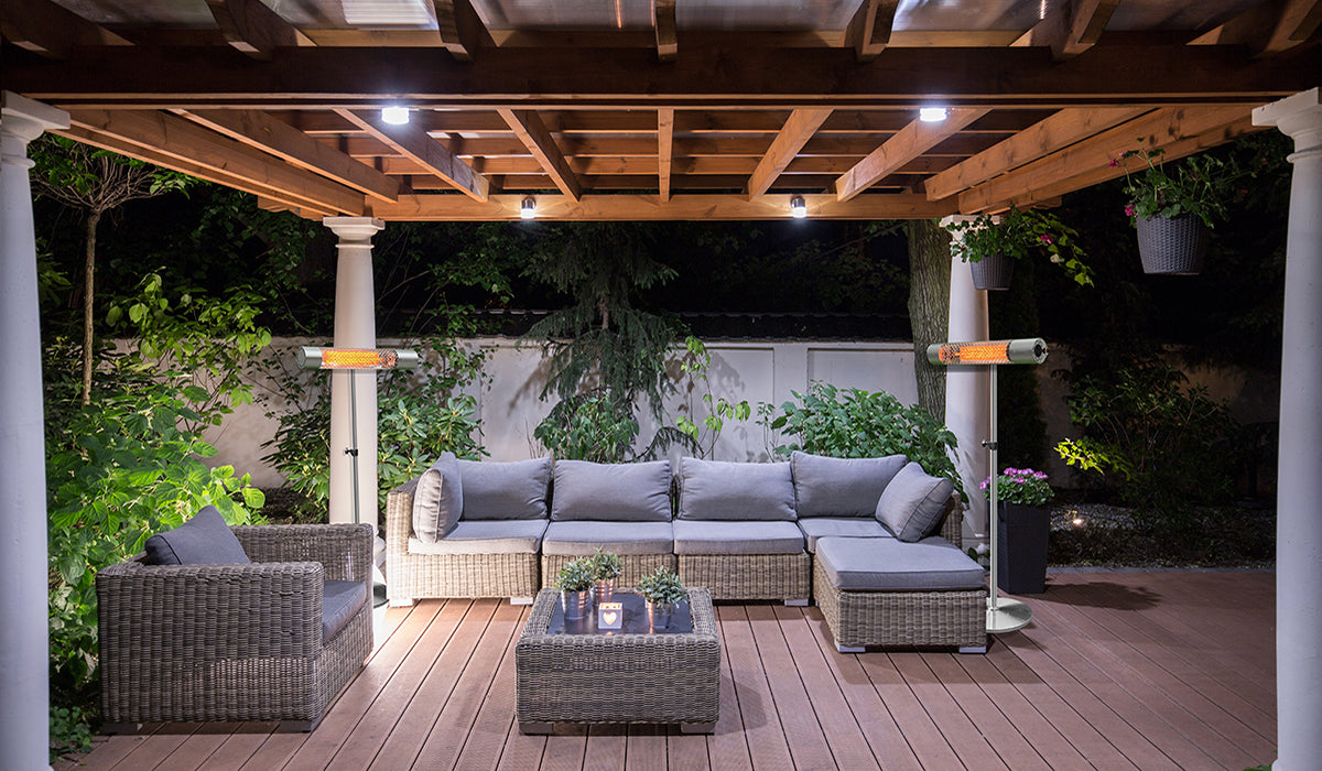 Herschel California Silver 2000W Infrared Patio Heater and Stand