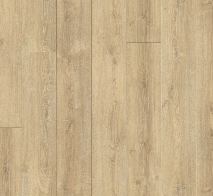 Close-up of aTrendtime 6 premium laminate Oak Nova light limed with a light brown color and visible grain pattern.
