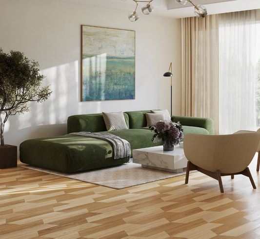Livingroom with couch and flooring