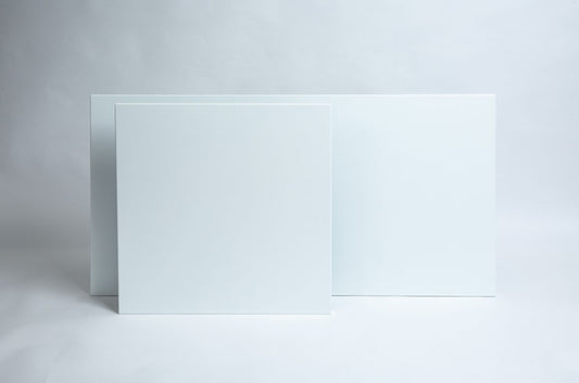 Infrared ceiling-Heaters of various sizes against a white background