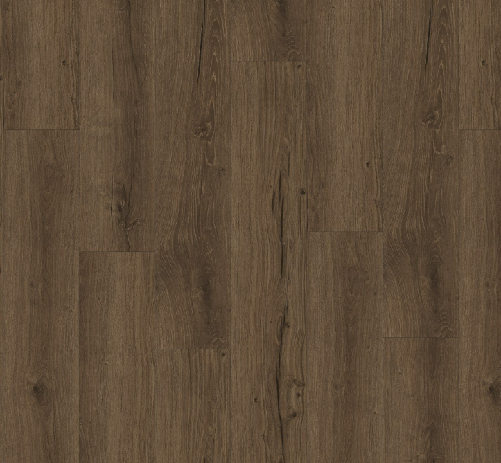 Close-up of dark brown wood flooring with visible grain and texture