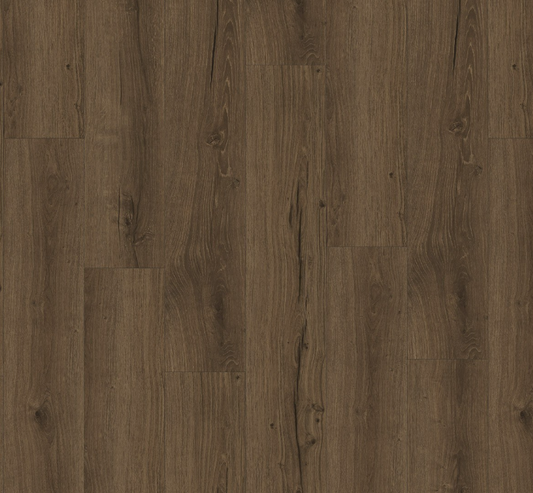 Close-up of dark brown wood flooring with visible grain and texture