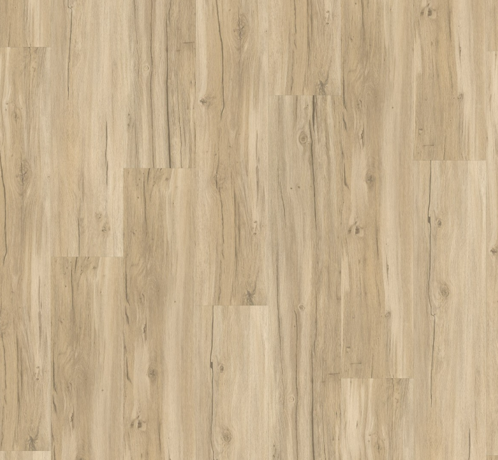 Close-up of Oak Memory sanded  Chalet Basic 30 Wide plank flooring with a light brown color and visible grain pattern.