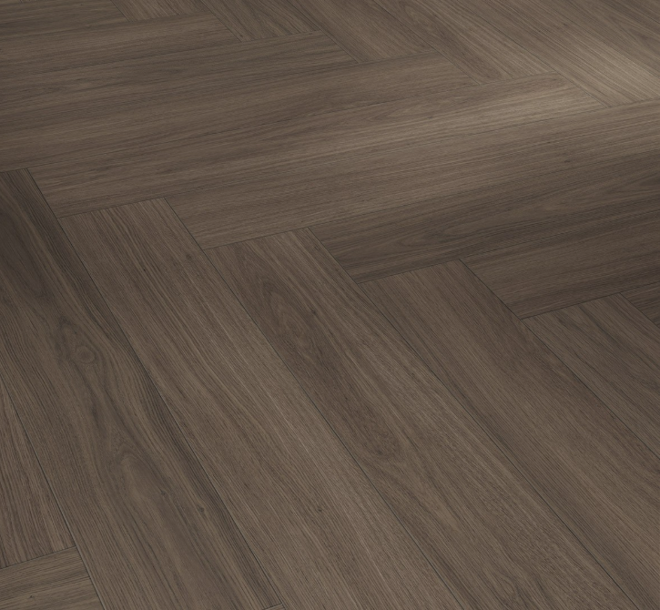 herringbone dark brown floor 