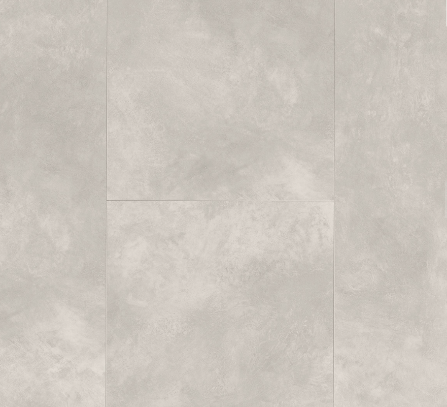 Close-up of gray, concrete style tiles with a subtle pattern