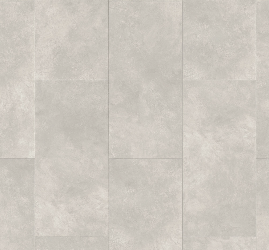 Patterned oversized concrete effect tile with gray and white tones
