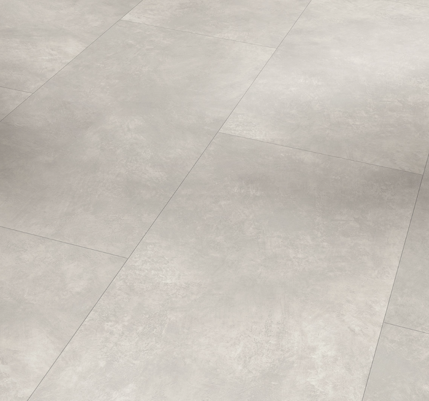 Close-up of oversized gray/white tiled floor
