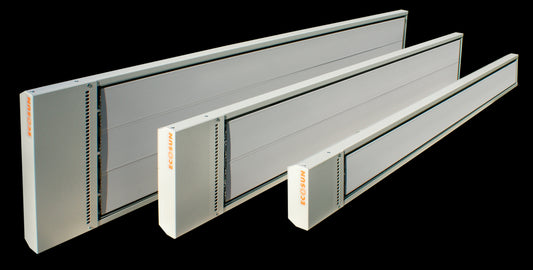 Three metal panels with a small rectangular component on a black background