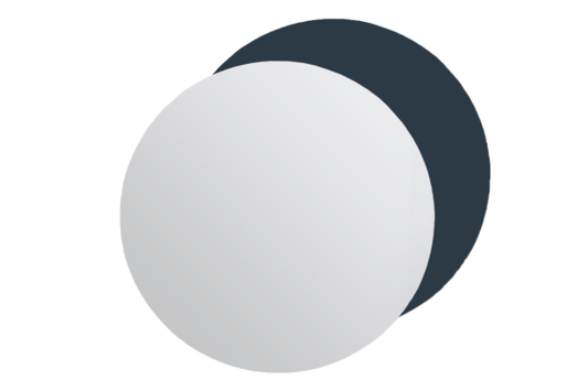 Round White and Grey Eco Friendly Heating panels on a white background