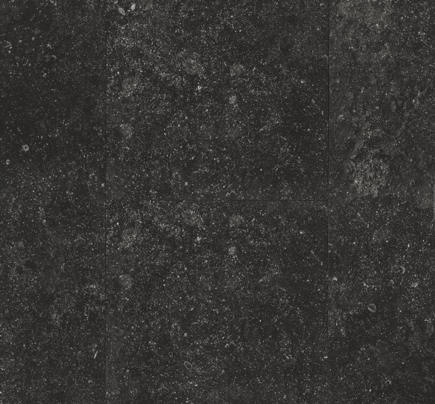 Close-up of black granite stone with a speckled pattern