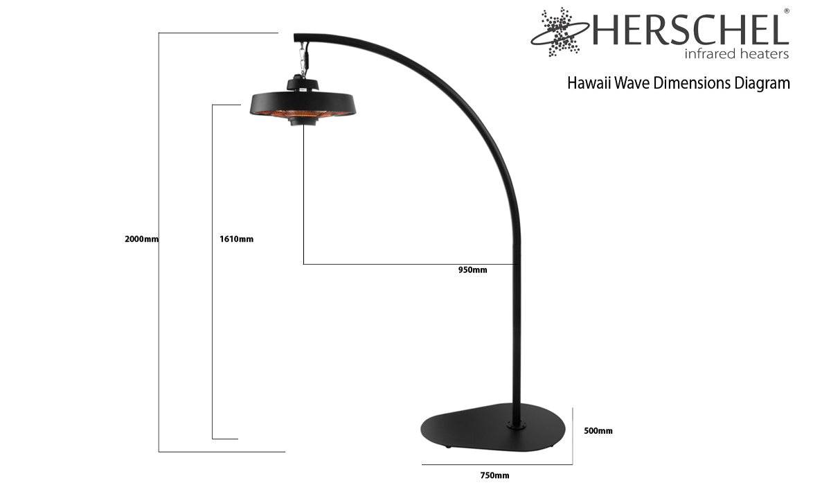 Hawaii Wave 2000W Infrared Patio Heater