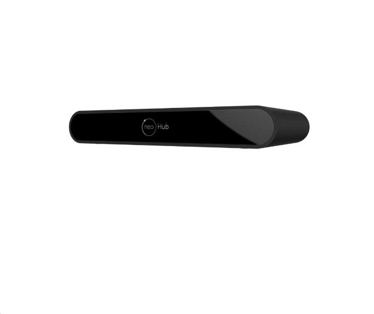 Black device with 'NeoHub' branding on a white background