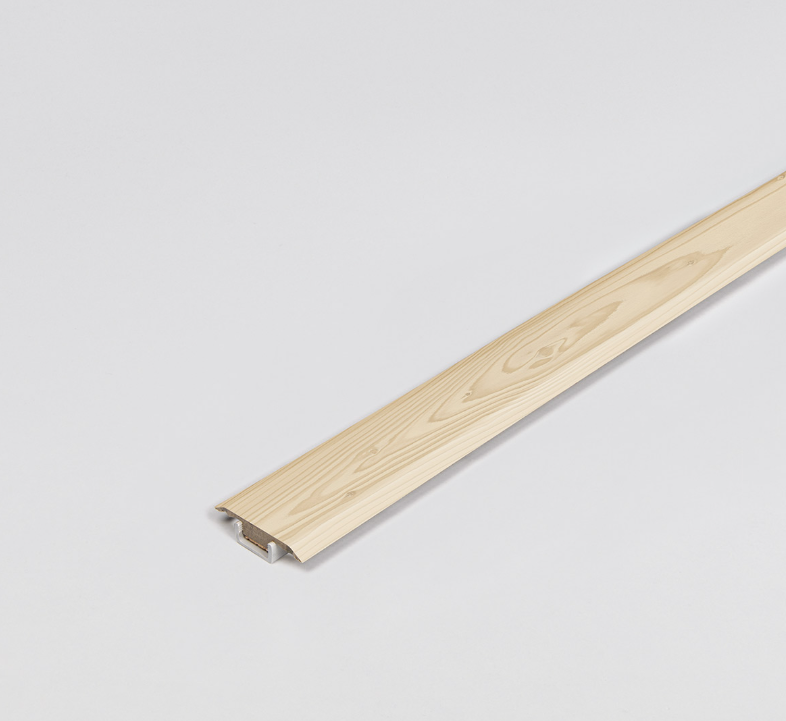 Wooden strip on a light gray background