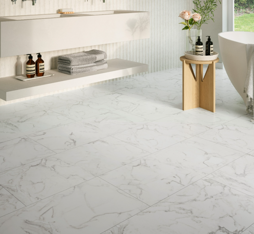 Marble Eos white,  Modern Hydron Oversize tile, Stone texture
