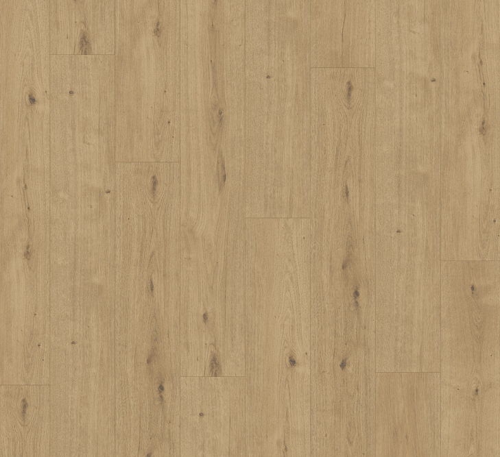 Close-up of Oak-Atmosphere-natural luxury vinyl floor with a light brown color and visible grain pattern.