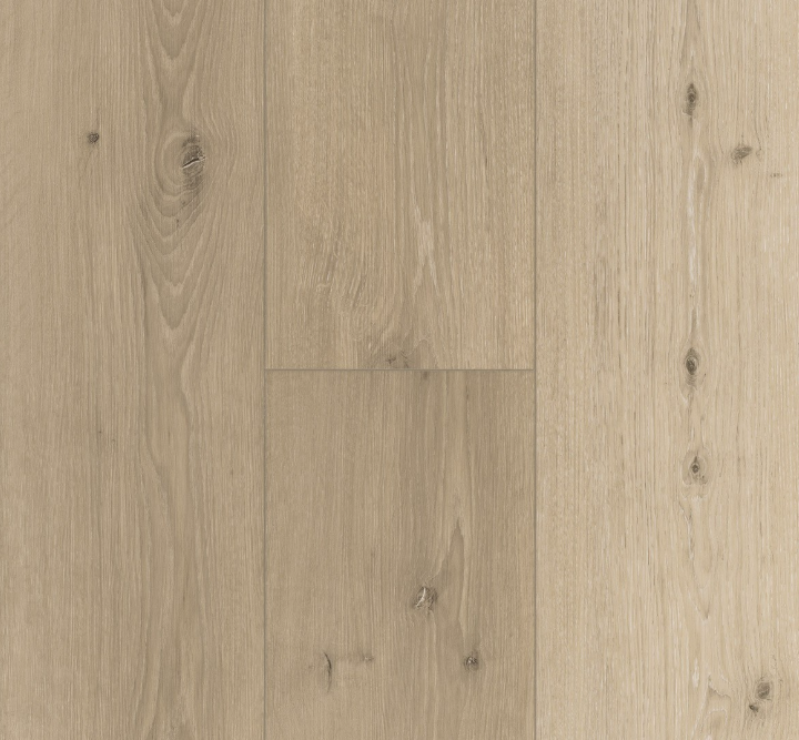 Close-up of Trendtime 6 Oak Natural Mix Grey vinyl flooring.
