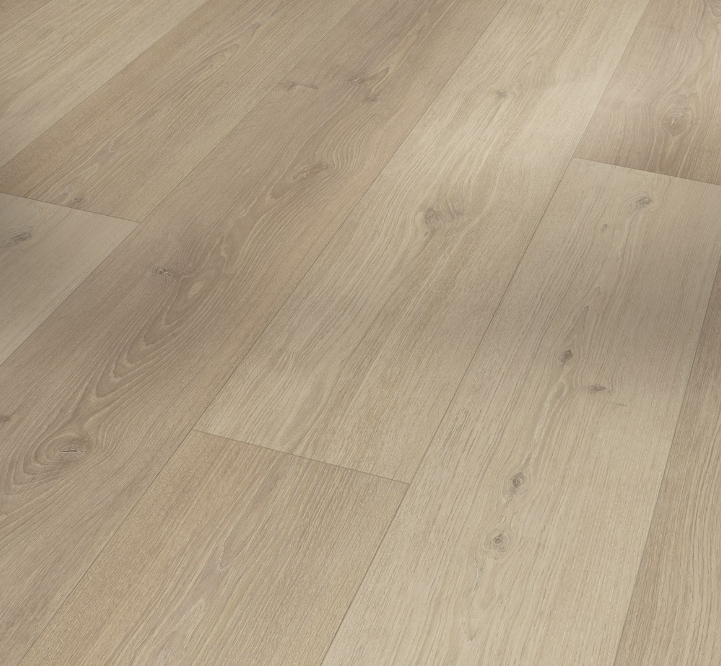 Close-up of the brushed texture on Parador Trendtime 6 Oak Natural Mix Grey vinyl flooring.