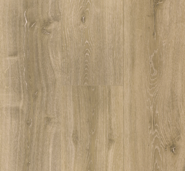 Detailed close-up showing the brushed surface texture and soft wood grain detail of Oak Royal Light-Limed vinyl flooring.