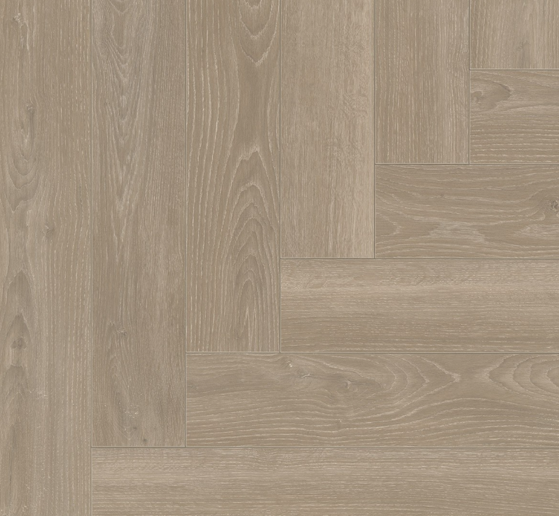 Close-up of a wooden floor with a herringbone pattern