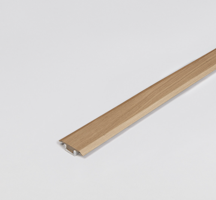 Wooden strip on a light gray background