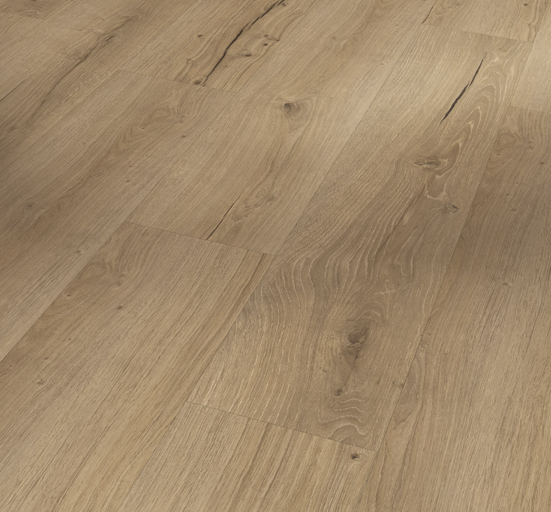 Close-up of a wooden VINYL floor with a natural finish