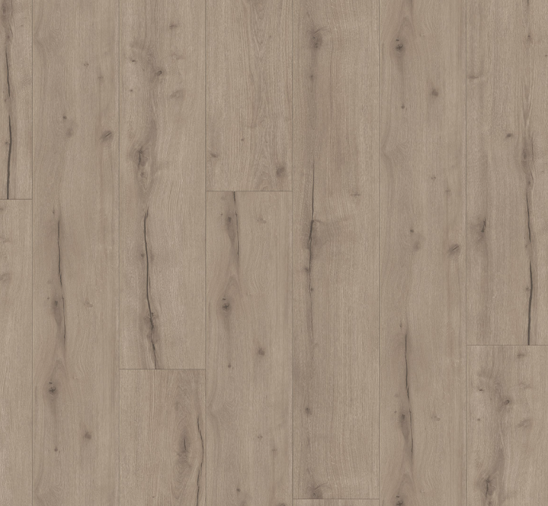 Close-up of Oak Helios Grey floor with a neutral brown color and visible grain pattern.