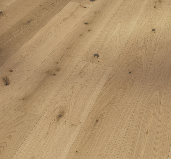 Close-up of the whitewashed oak grain and natural texture floor with a natural finish