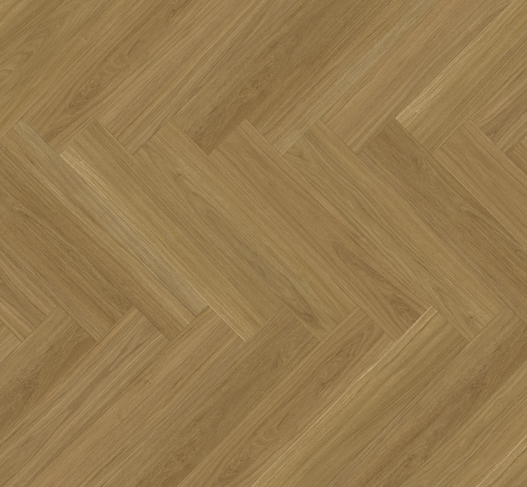 Oak Oxford caramel brown floor with herringbone pattern