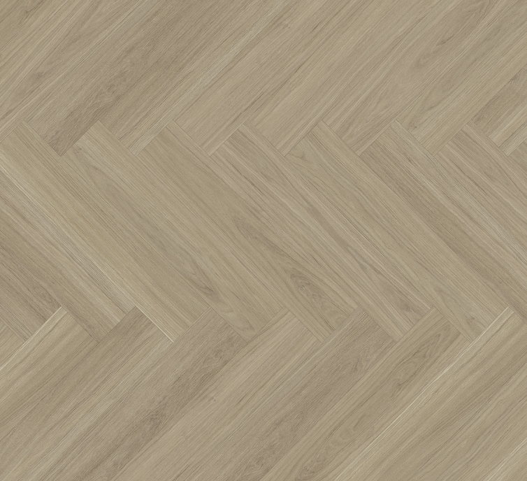 Oak Oxford sanded Vinyl Chalet with a herringbone pattern