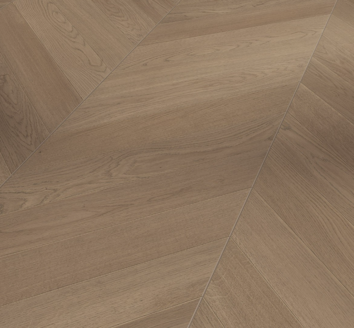 Wooden floor with a chevron pattern