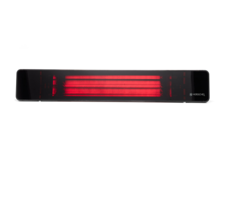 Black rio infrared heater product on a white background
