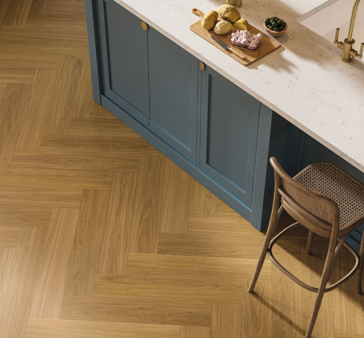 Oak Oxford caramel brown   Countryside Trendtime 3 Herringbone Matt-finish texture Vinyl