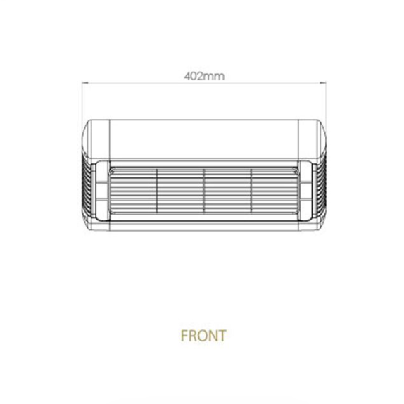 Technical drawing of Sorrento Single with dimensions on a white background