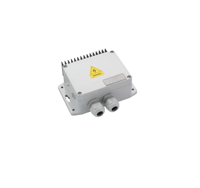 Tansun 2kW wireless reciever with a yellow warning label
