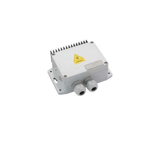 Tansun 2kW wireless reciever with a yellow warning label