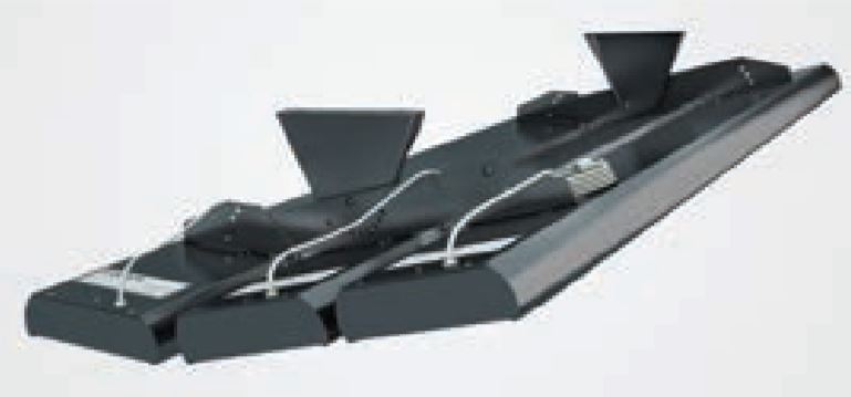 Product photo of black two leaf hinge for ecosun th on a hite background