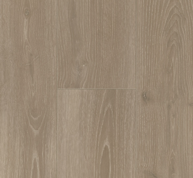 Close-up of wood extra-long château plank format of Parador Trendtime 6 laminate flooring with a magnified section showing texture details.