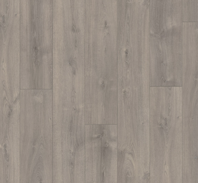 Close up of wood effect Extra-long Parador Oak Valere Pearl-Grey Limed luxury laminate flooring