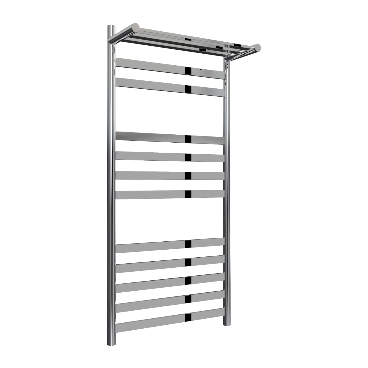 Chrome towel rack on a white background