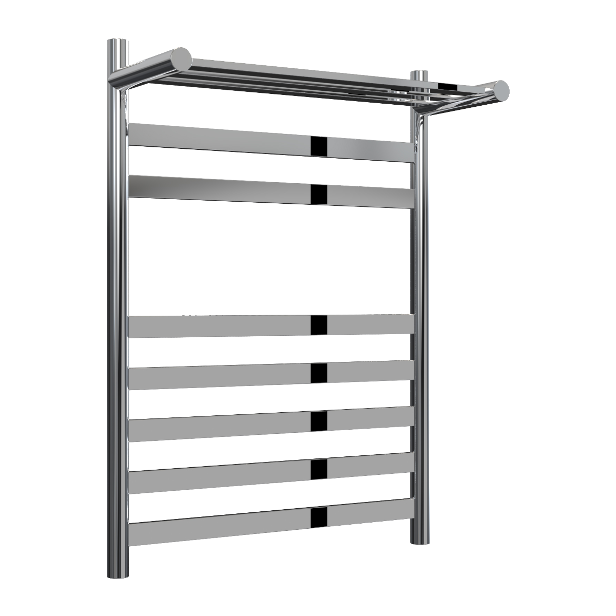 Chrome towel rack on a white background